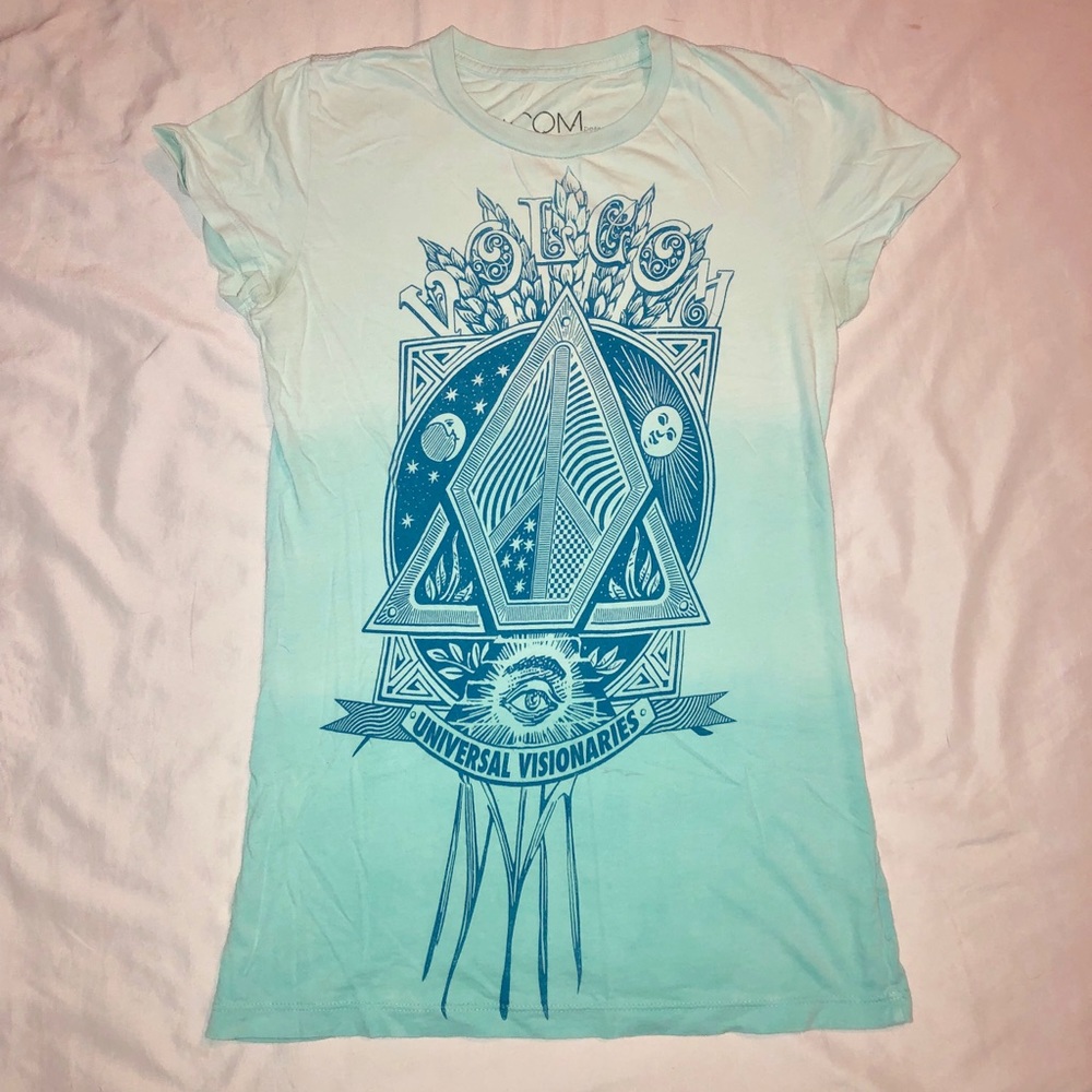 Light Blue Volcom Graphic Tee Shirt
